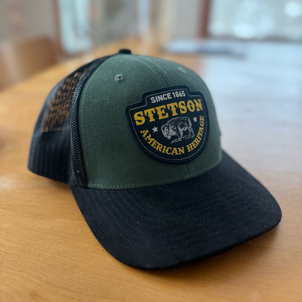 Stetson Olive and Black Heritage Trucker Hat